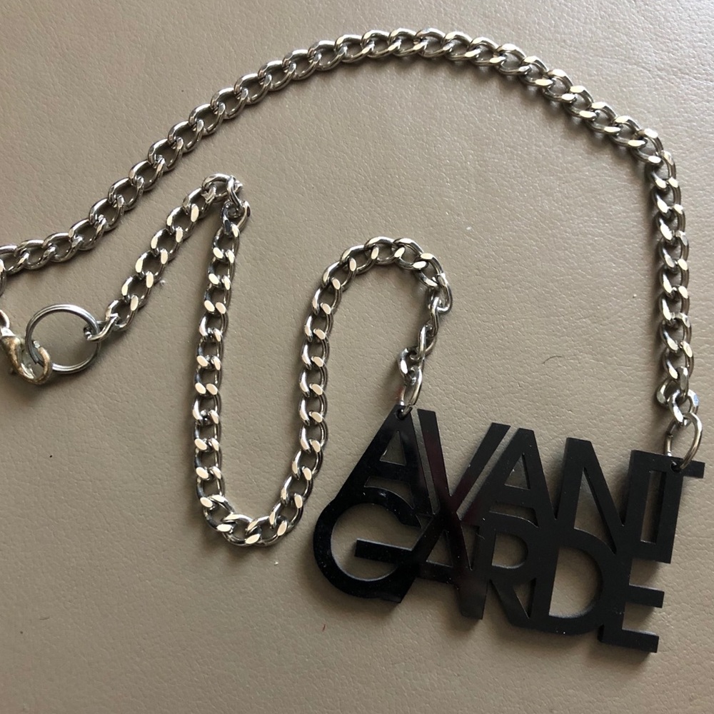 Avant Garde Black Acrylic Necklace
